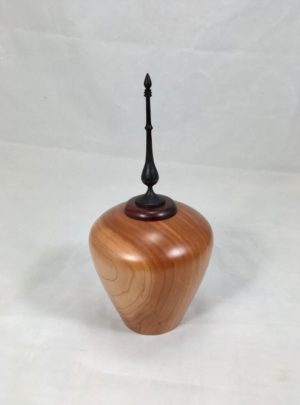 Small Cherry Cremation Urn with Cocobolo lid