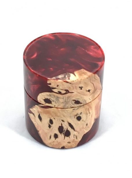 Buckeye Burl and Red Acrylic Keepsake Box