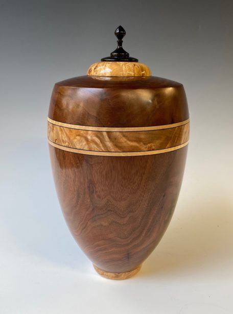 Walnut-Maple Burl Urn 1