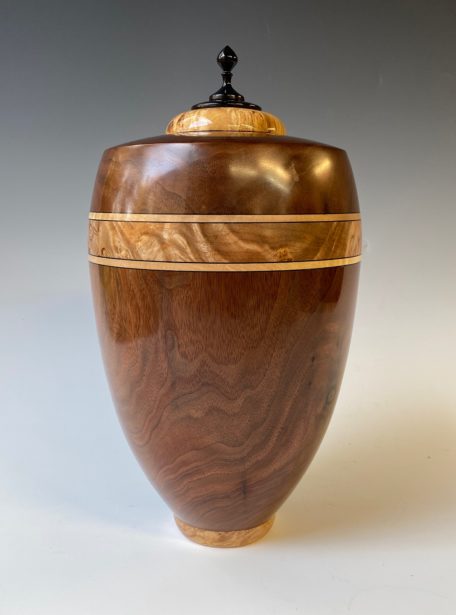 Walnut-Maple Burl Urn