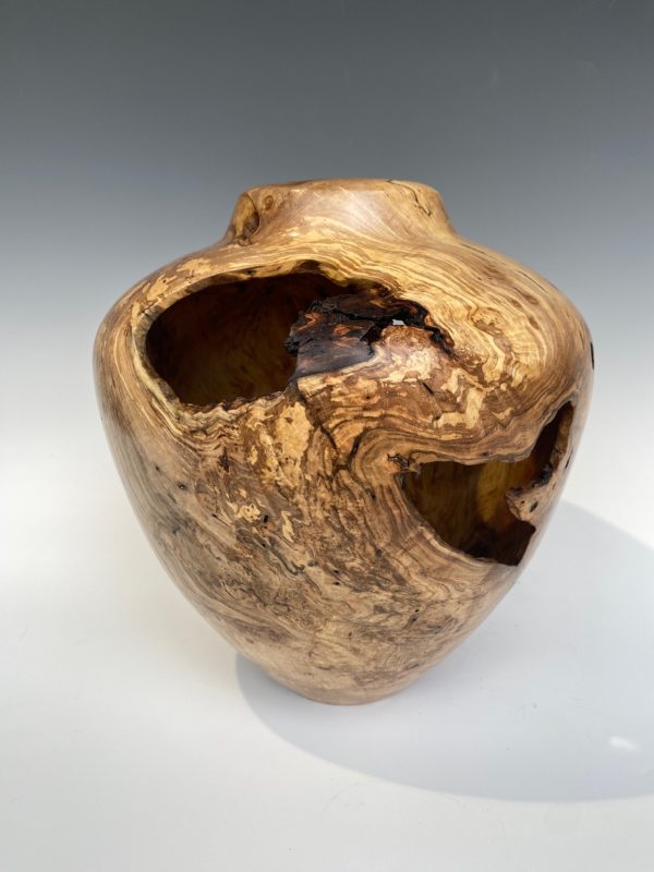 Maple Burl Vase with Colored Resin